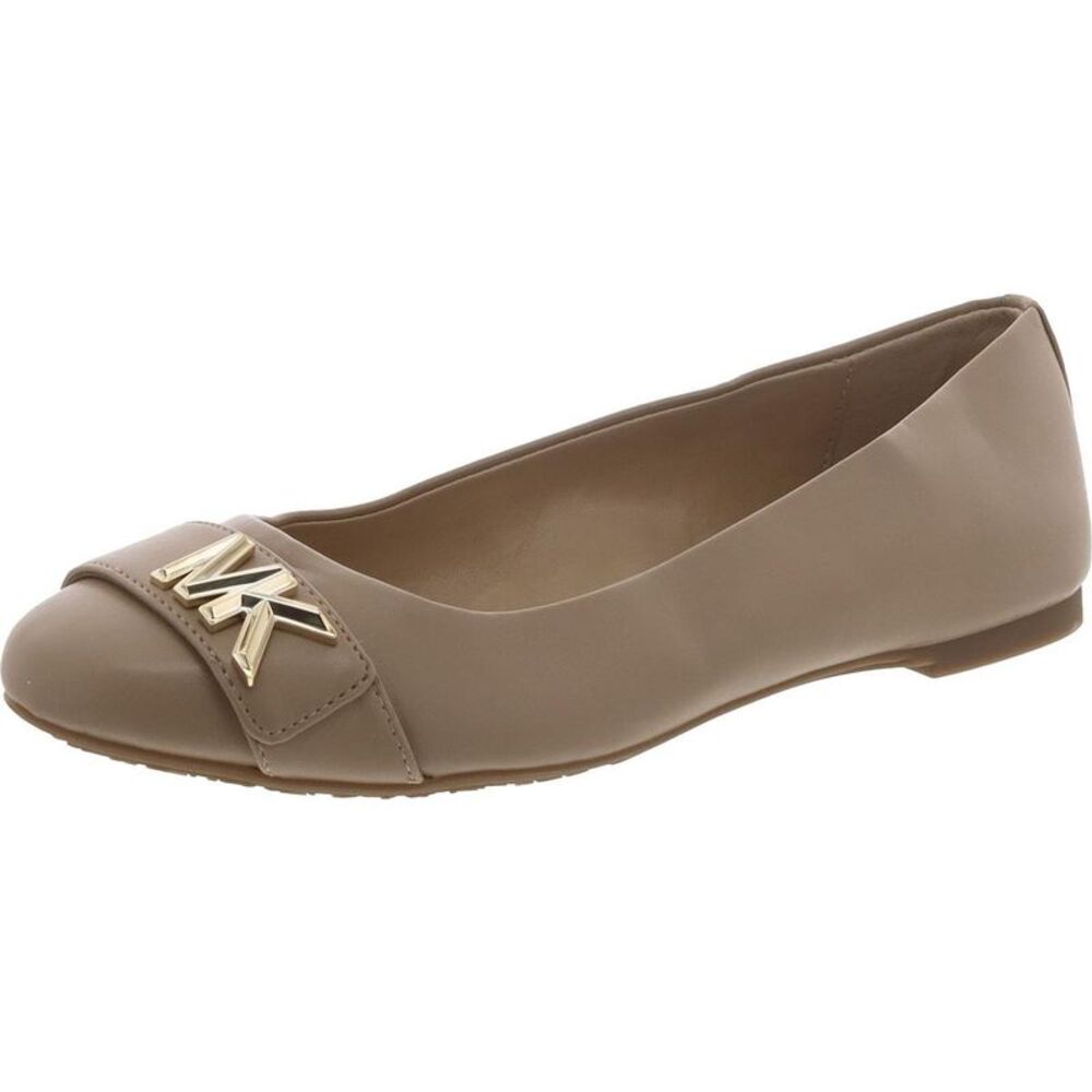 MICHAEL Michael Kors Womens Tan Faux Leather Round toe Casual Flat Shoes NWT